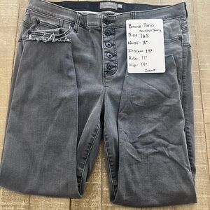 Torrid Button-Fly Skinny Jeans in Charcoal Gray Sz 16S